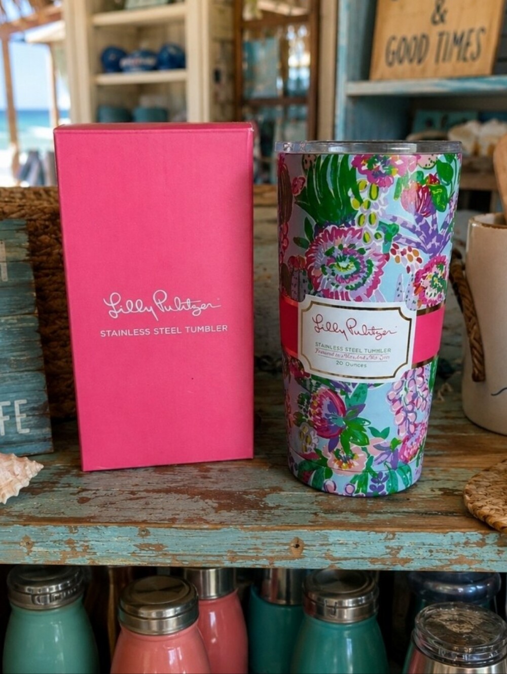 Lilly Pulitzer 20 Ounce Me And My Zesty Traveler Tumbler Vibrant Colors NIB